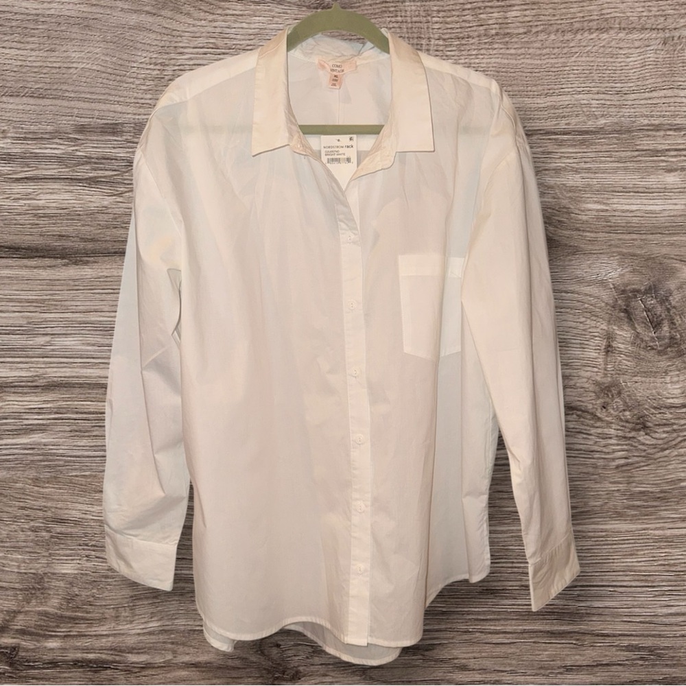Como Vintage Women’s Crisp White Dress Shirt‎ size XL